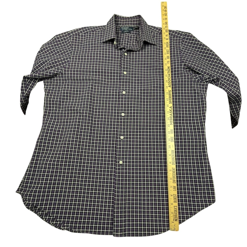 Polo Ralph Lauren EUC Button Down Men's XL Purple Plaid Classic Fit Cotton - Picture 8 of 9